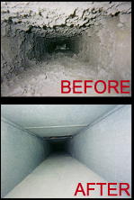HVAC Duct Cleaning Befor and After